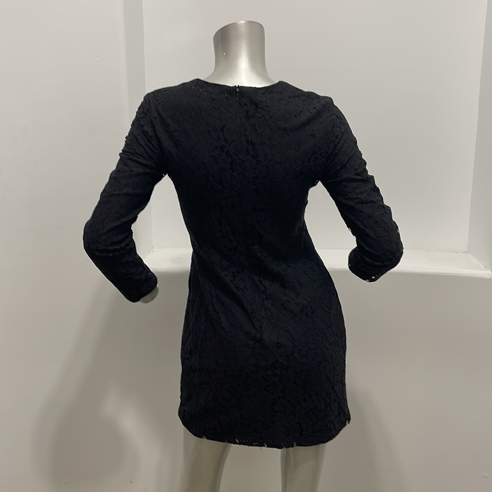 Steve Alan Fit And Flare Long Sleeve Mini Lace Black Dress Size 0 - Picture 11 of 12